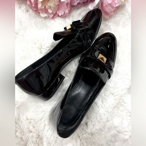 Michael Kors black leather LOAFERS CAROLINE